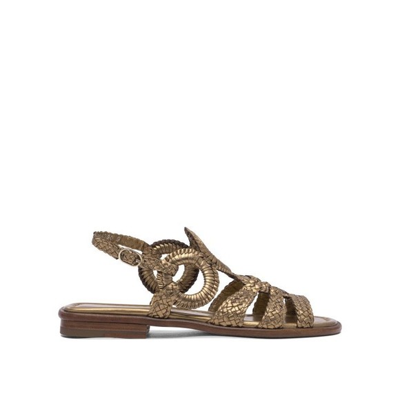 Pons Quintana Braided Bronze Sandals With Circular Accents - NWT